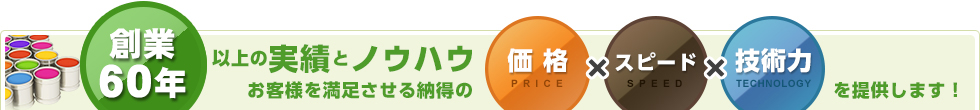 創業50年以上の実績とノウハウ　お客様を満足させる納得の価格×スピード×技術力を提供します